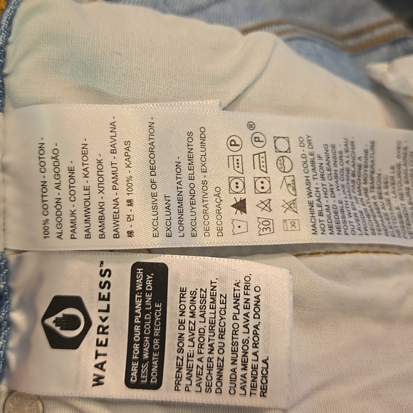 Levis 501 Cotton High Waisted Distressed Raw Hem Denim Shorts - Picture 9 of 10